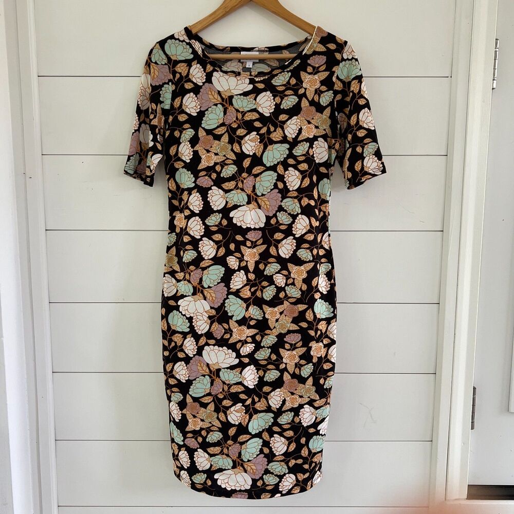 Rose Floral Midi Dress Lularoe Women's Small